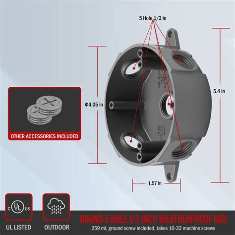 how big is a standard round electrical box|4 inch round electrical box.